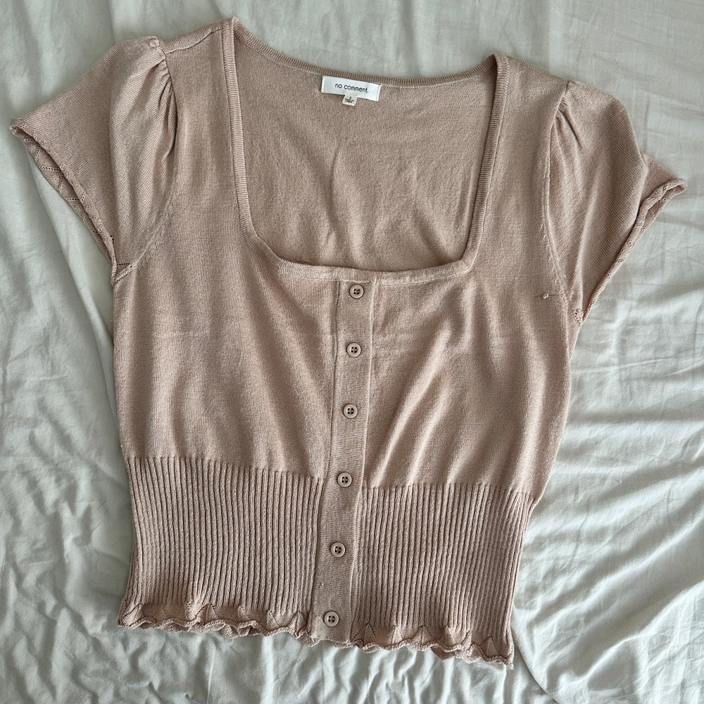 Elegant Beige Button-Up Blouse